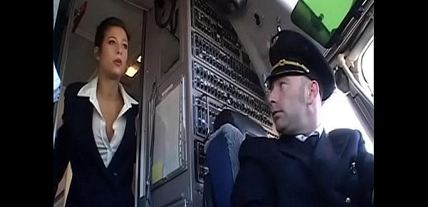  Gorgeous brunette Lisa Sparkle with big knockers begs aircraft pilot to poke her juicy butt